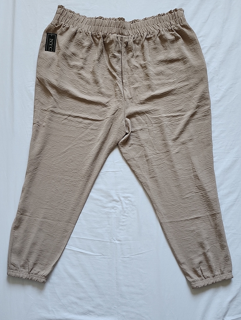 NYCC Taupe Textured Joggers Lightweight Cargo Crop Pants Plus Size 3X NWT - Picture 7 of 8